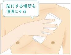 貼付する場所を清潔にする